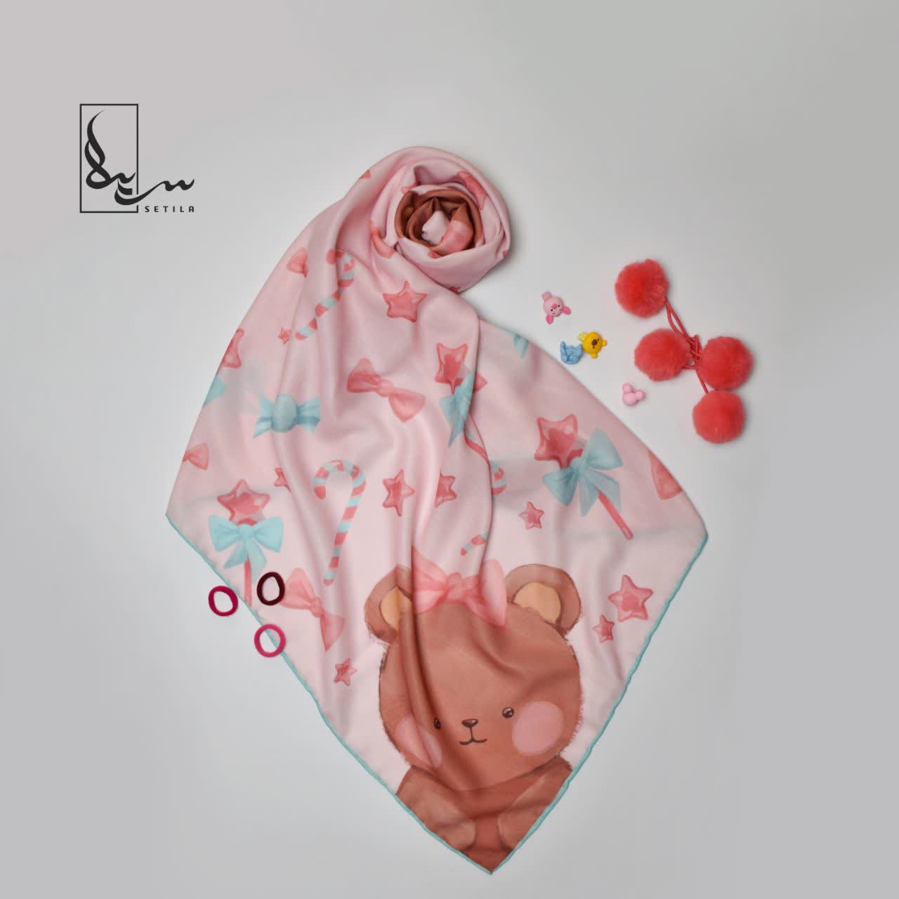 روسری کودک و نوجوان ستیلا. طرح خرس کوچولو